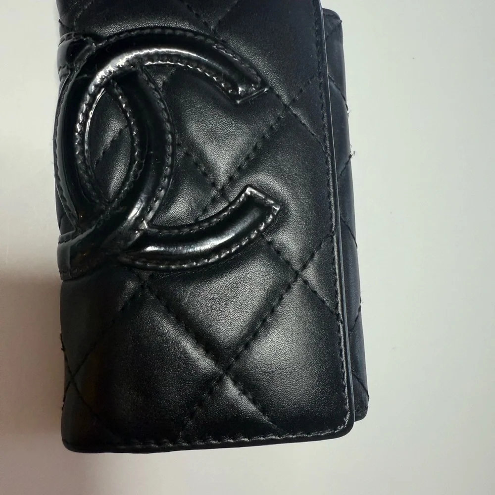 CHANEL Black Cambon Quilted Key Holder